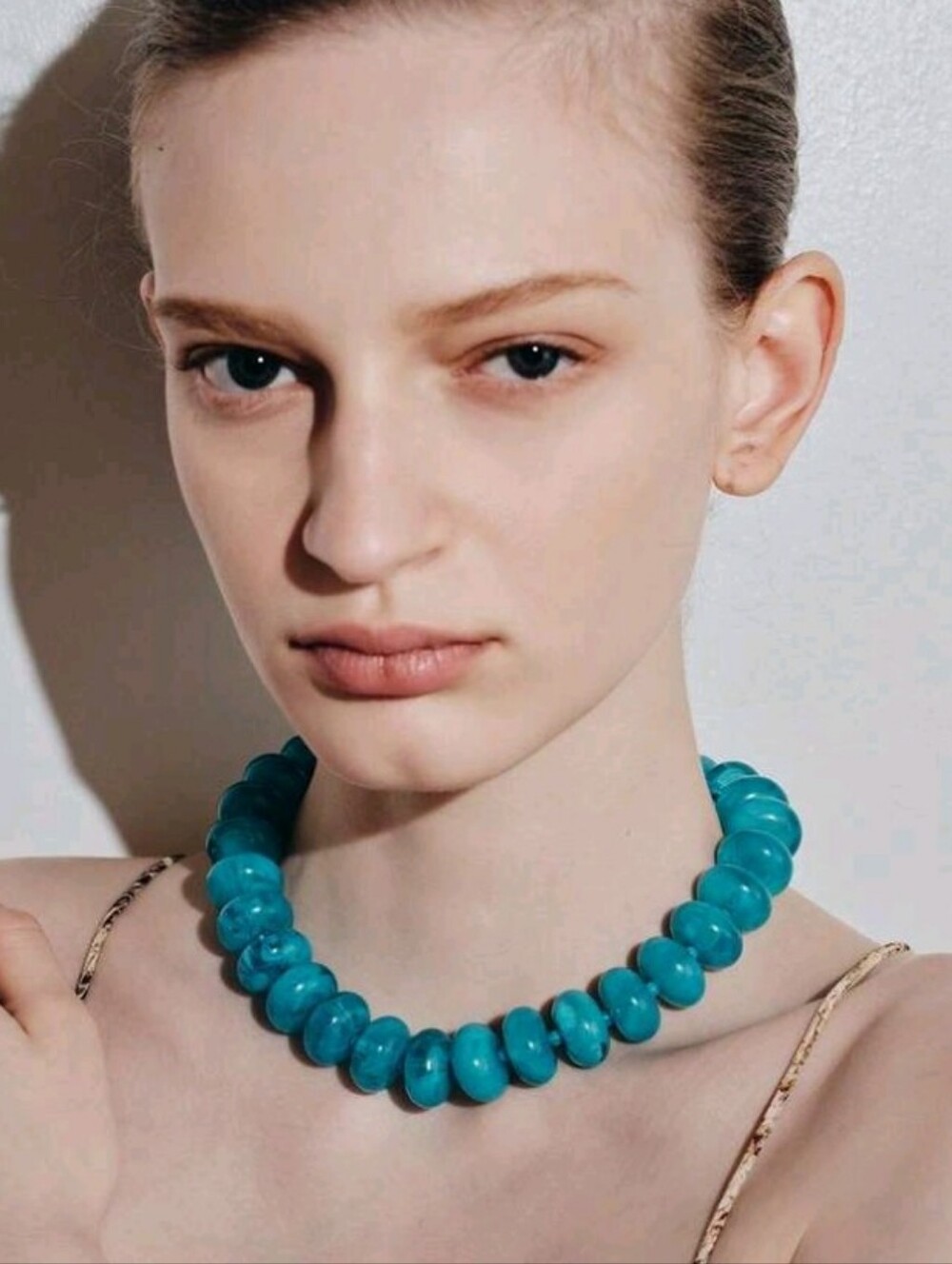 NEW! Bohemian Blue Turquoise Tone Chunky Beaded Statement Gold Choker Necklace